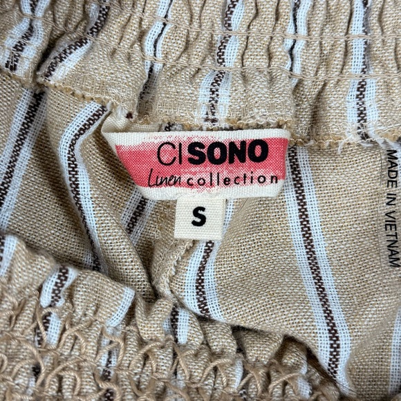 Ci Sono | Linen Collection Striped Wide-Leg Pants - Picture 7 of 9